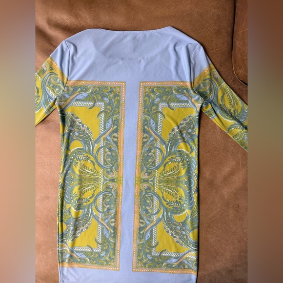 BCBGMaxAzria Size XS Dress Noely Paisley Block Print Shift Blue Multicolor - Picture 10 of 10